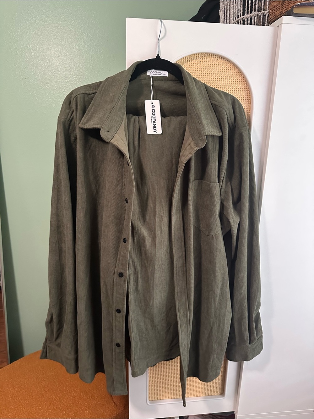Coofandy Men’s Olive Green Corduroy Set